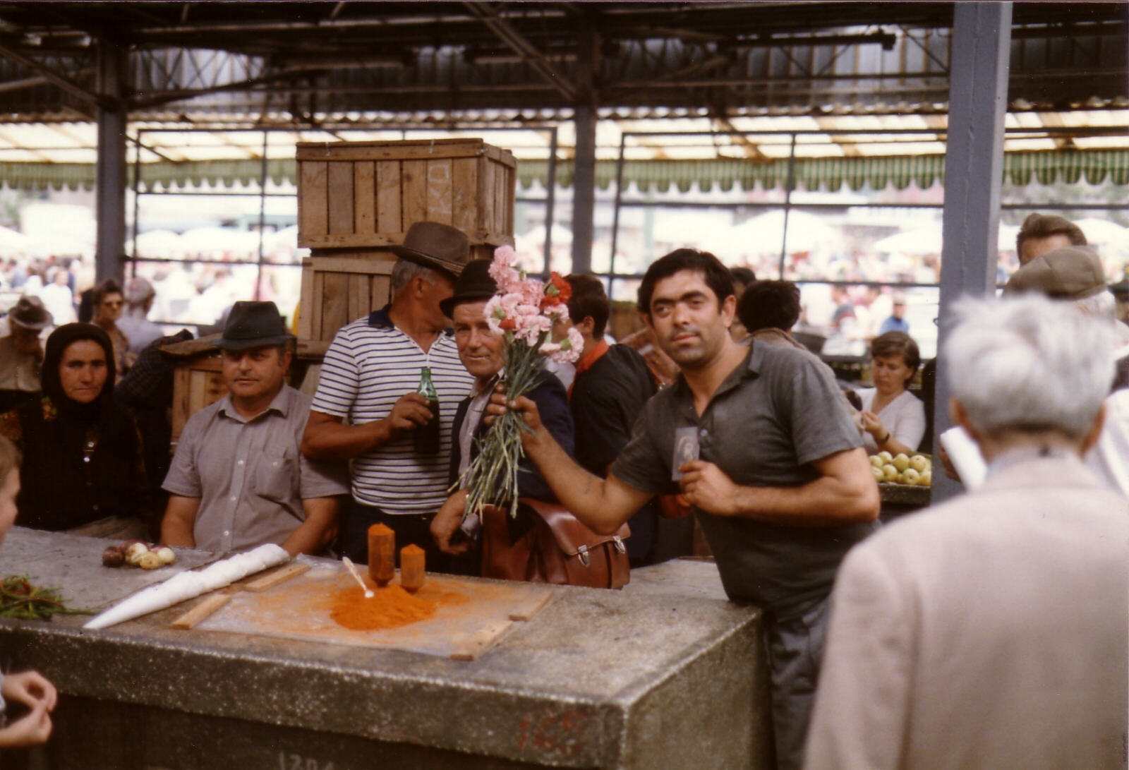 In the vegetable market in Unirii Square in Bucharest, Romania