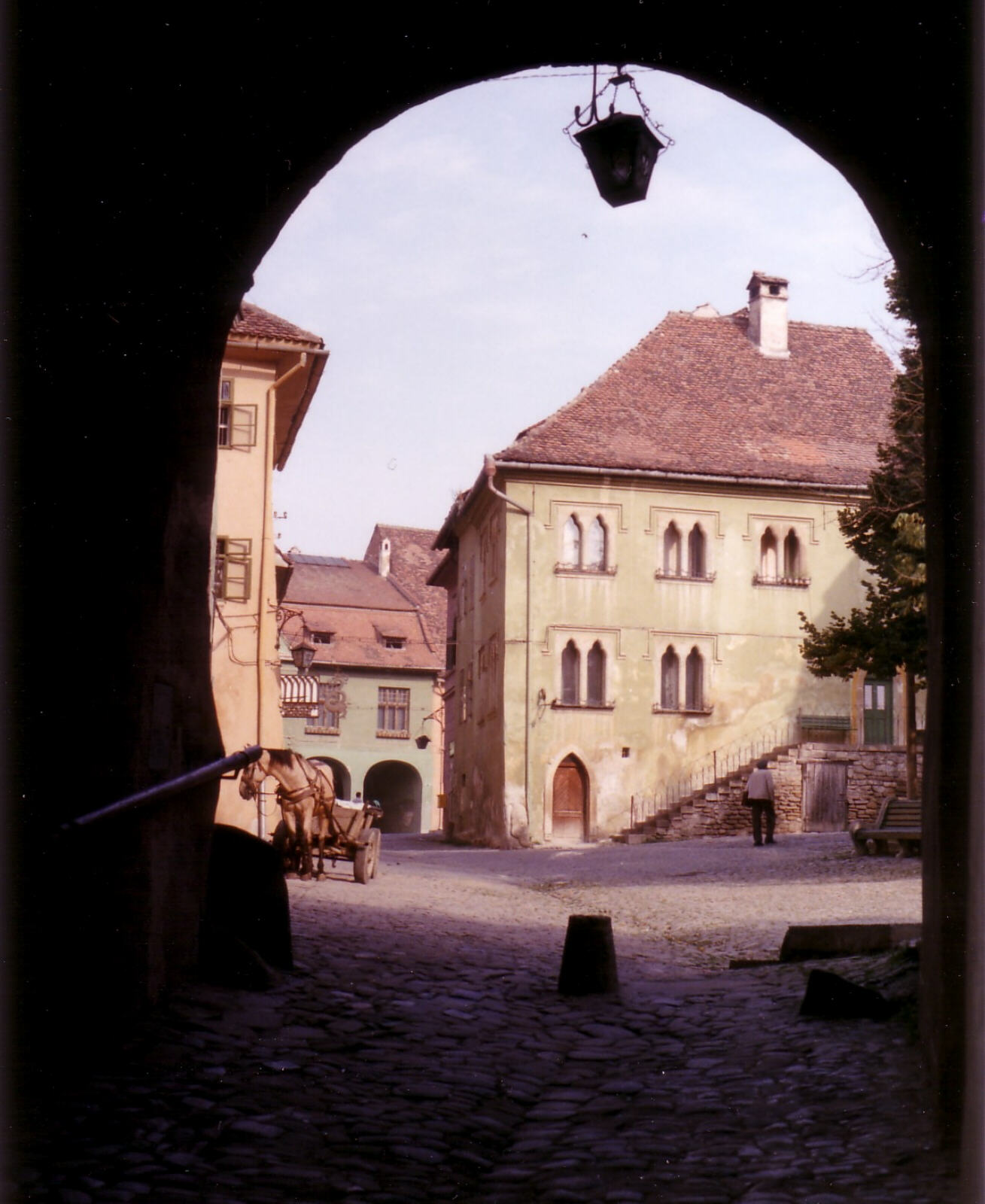 An archway in Sighisoara in Transylvania, Romania