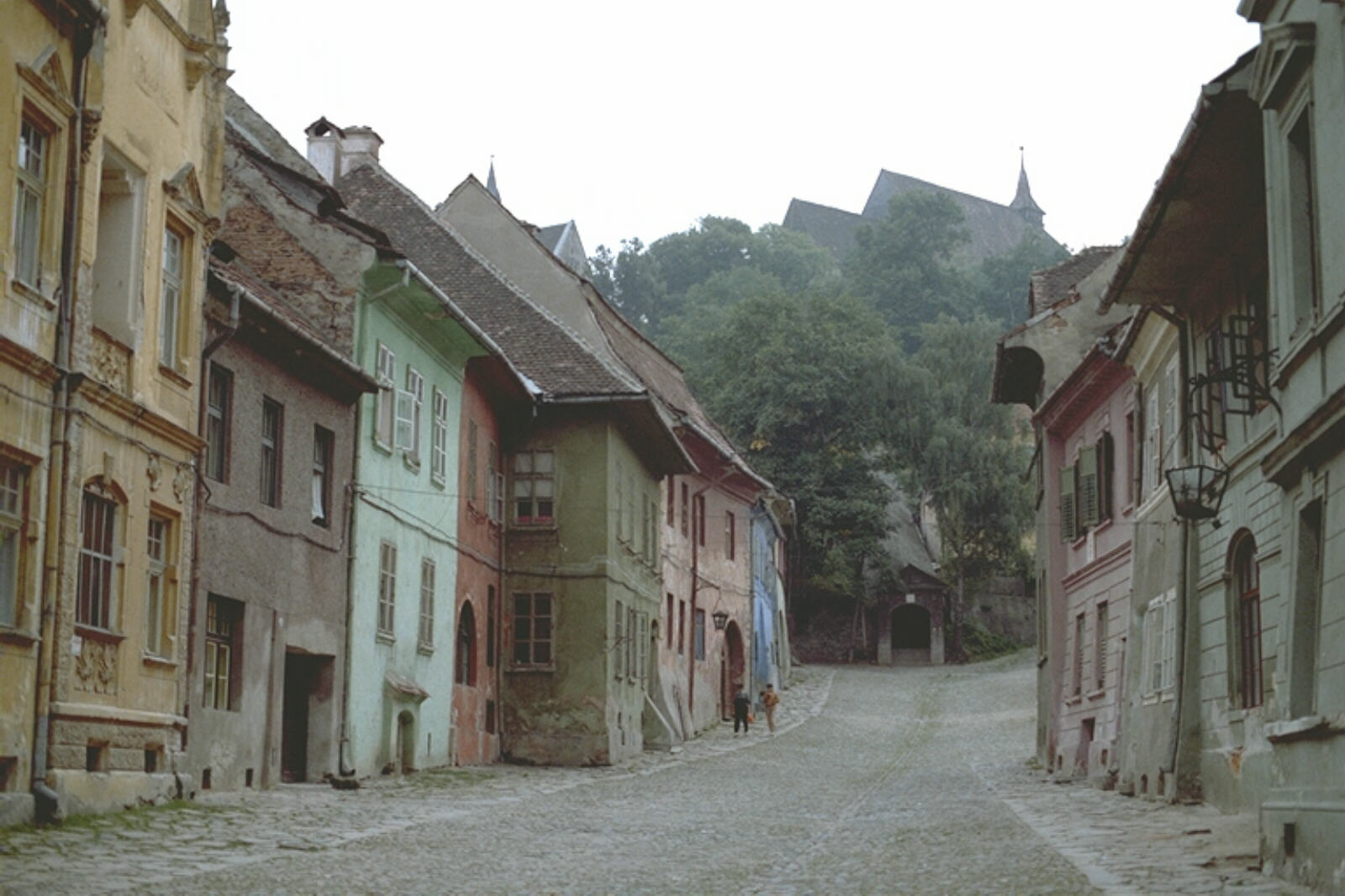 Road up to the Citadel in Sighisoara in Transylvania, Romania