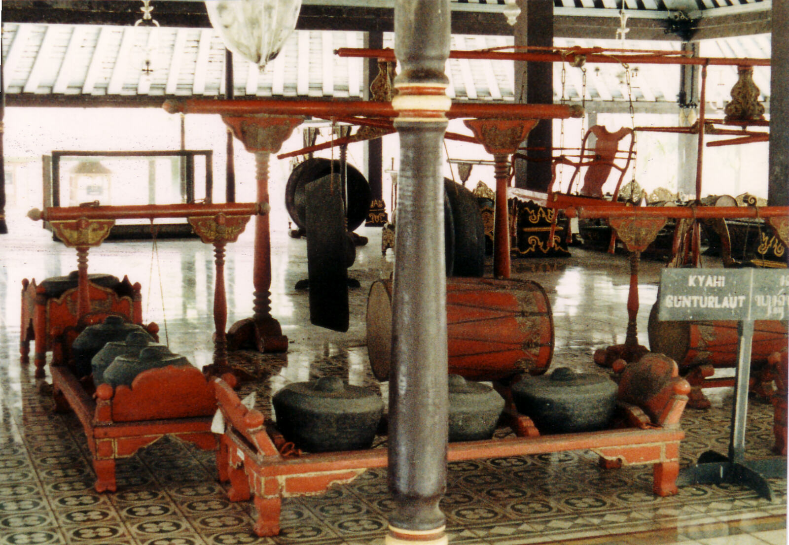 Gamelan orchestra in the Sultan's palace in Yogyakarta, Indonesia