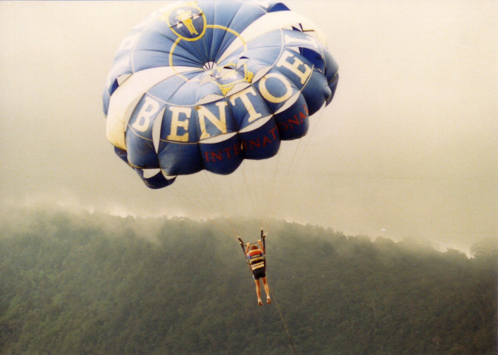 Parasailing on Lake Bratan in Bali, Indonesia