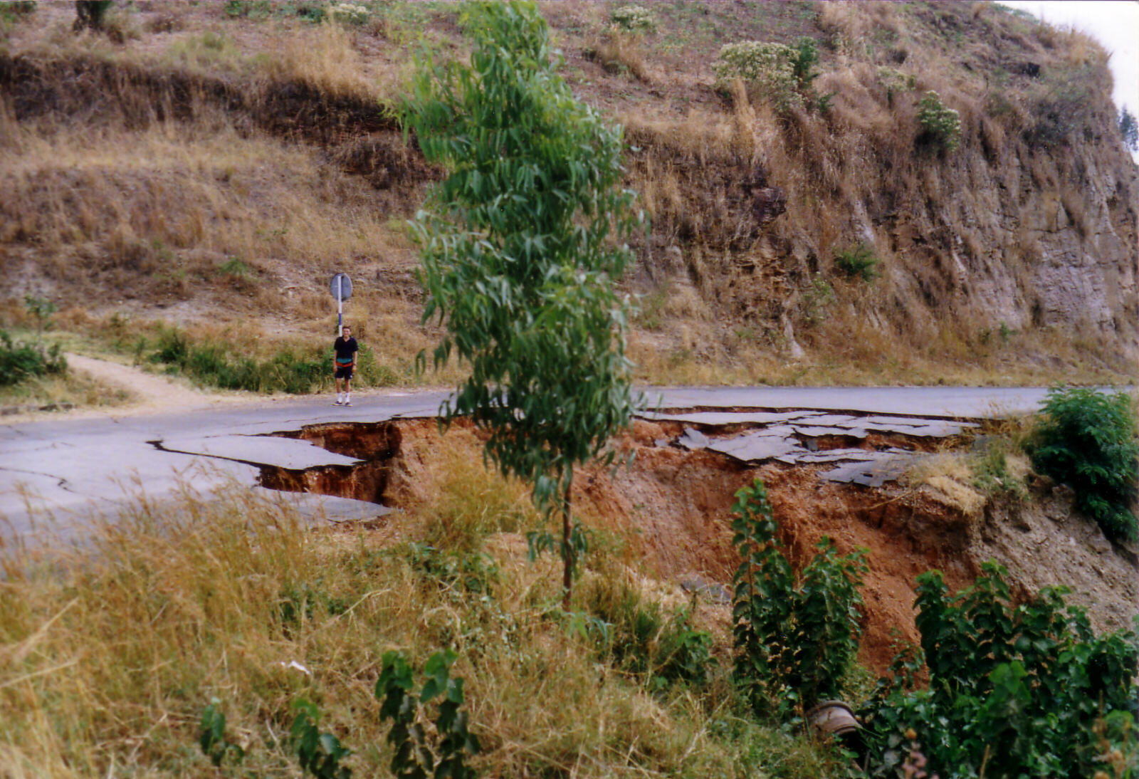 A collapsed road in Burundi