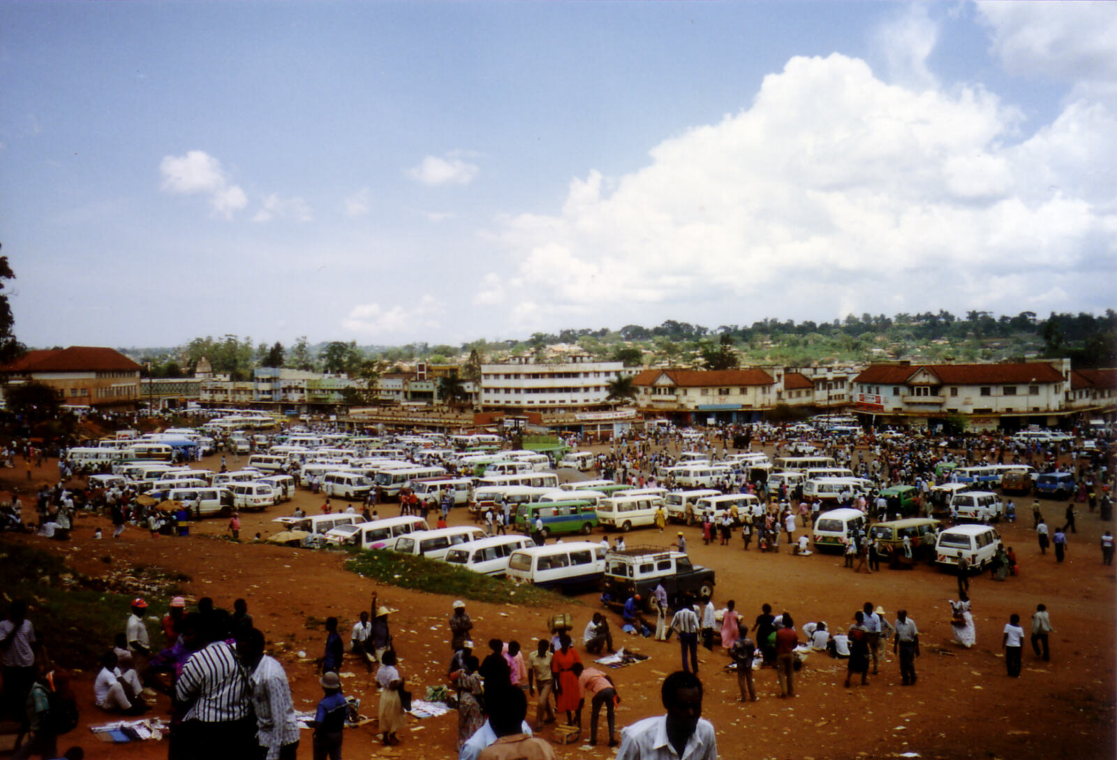 The very confusing bus station in Kampala, Uganda