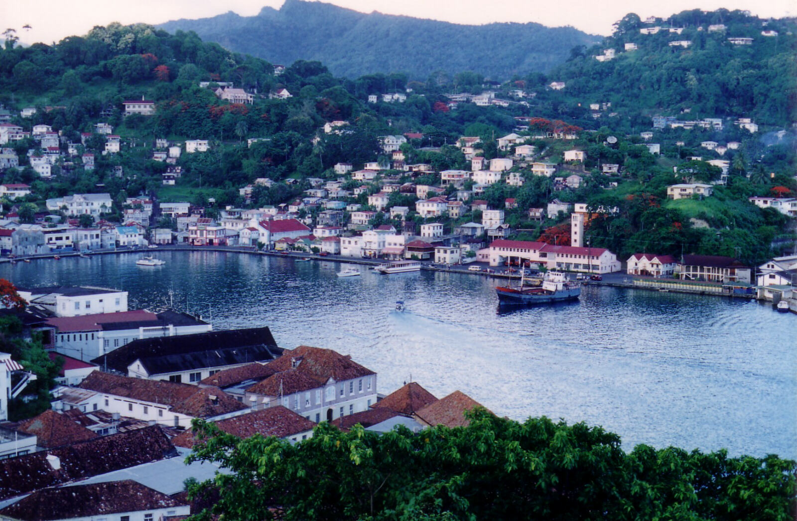 View from Mama's restaurant across the lagoon to St George's, Grenada