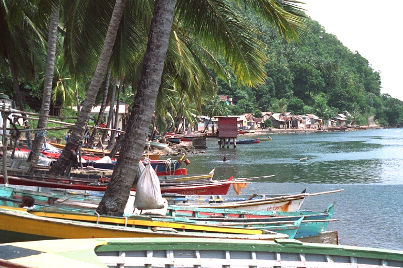 Fishing boats at Anse la Raye, St Lucia, Caribbean