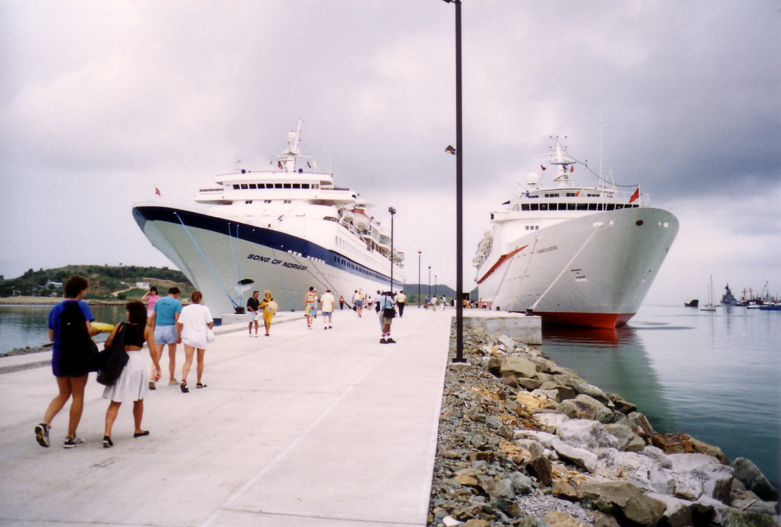 Cruise ships at Antigua in the Caribbean