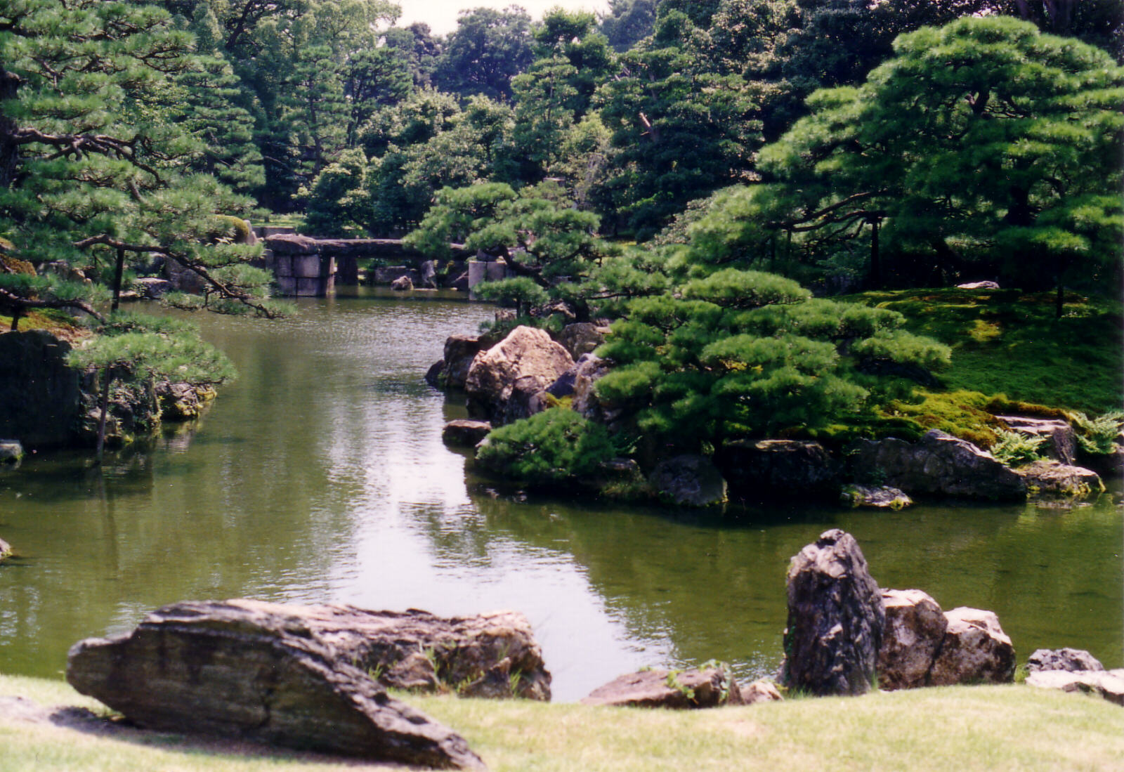 The gardens in Nijo Castle in Kyoto, Japan