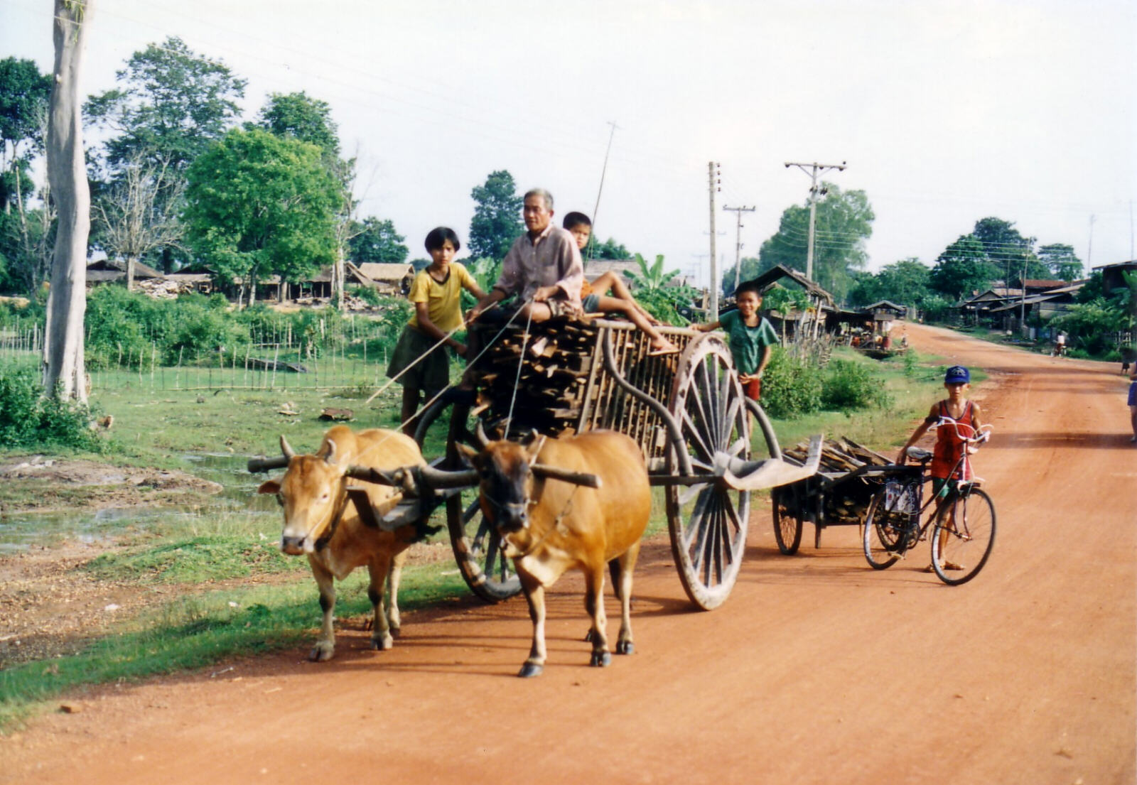 Traffic on the road at Ban Koen, Laos