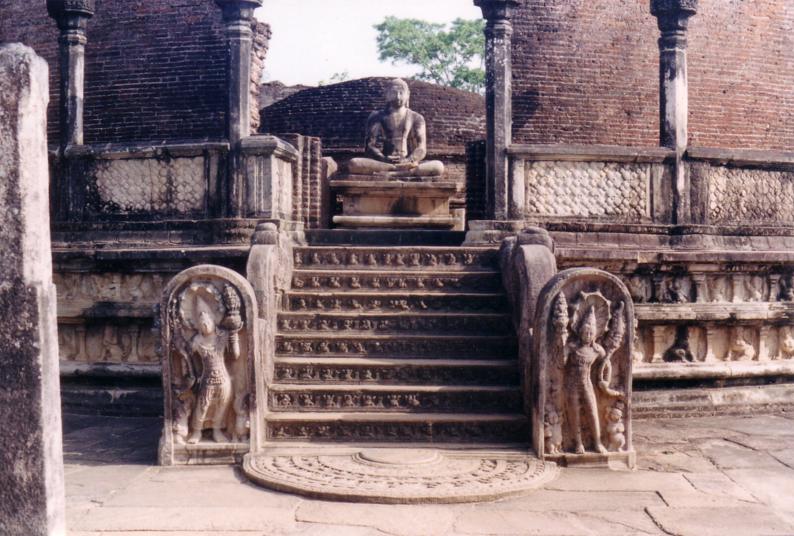 Steps to the Vatadage temple, Polonnaruwa, Sri Lanka