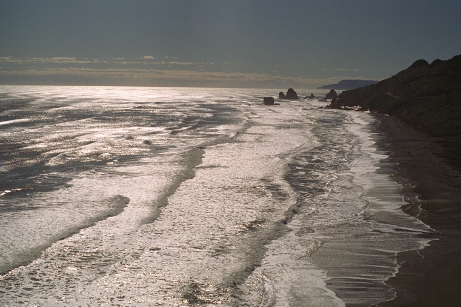 Waves rolling in at Punakaiki, south island, NZ