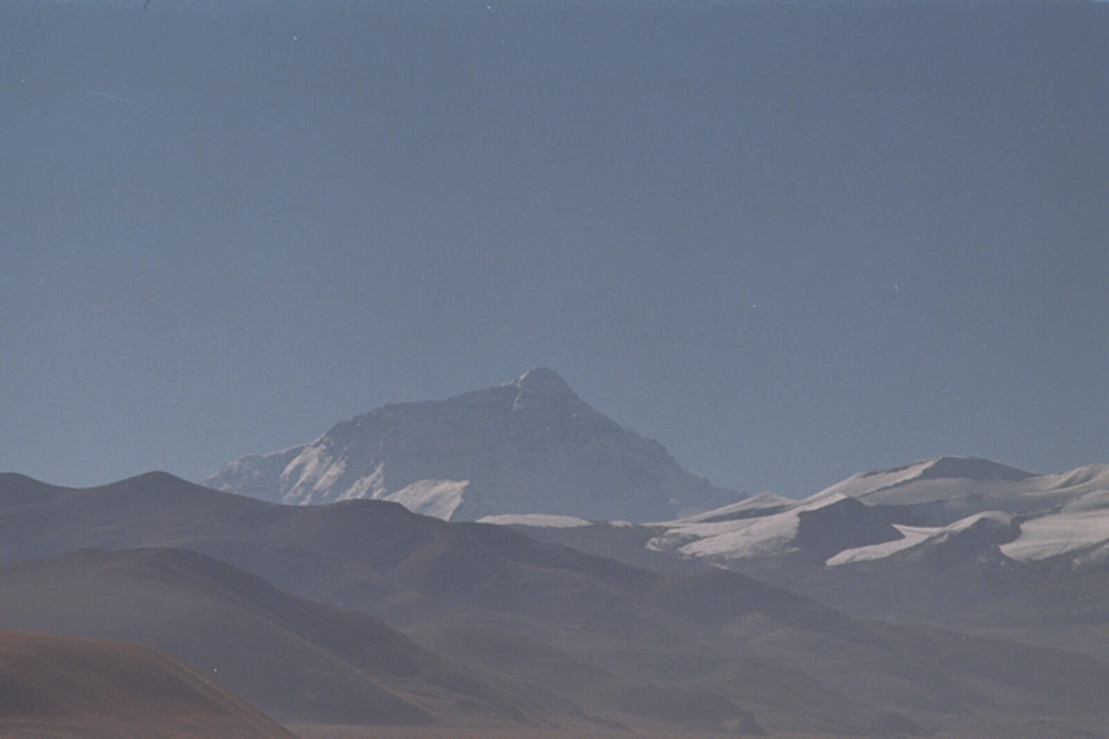View of Mount Everest from the road near Tingri in Tibet