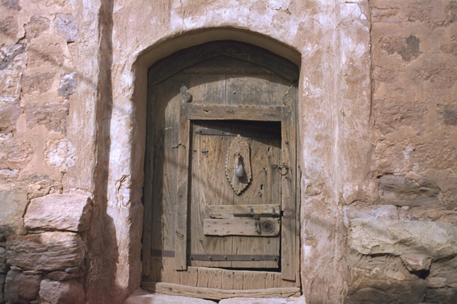 A wooden door in Kawkaban village near Sanaa, Yemen