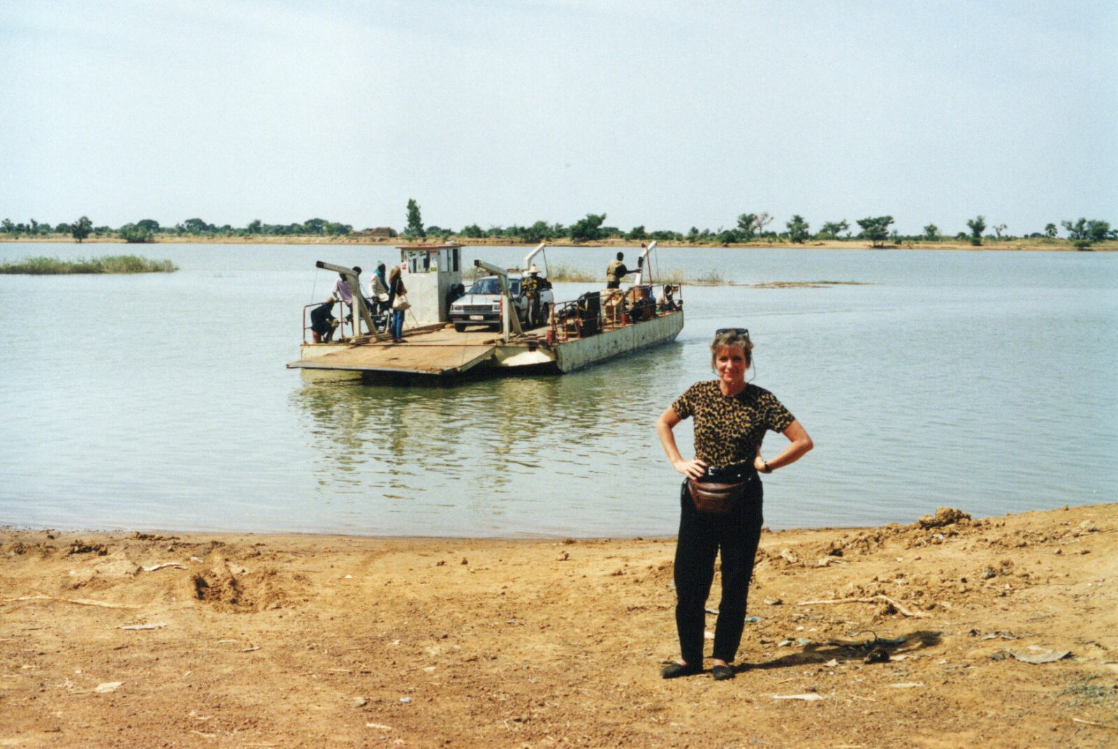 Ferry across the river Bani on the way to Djenne, Mali