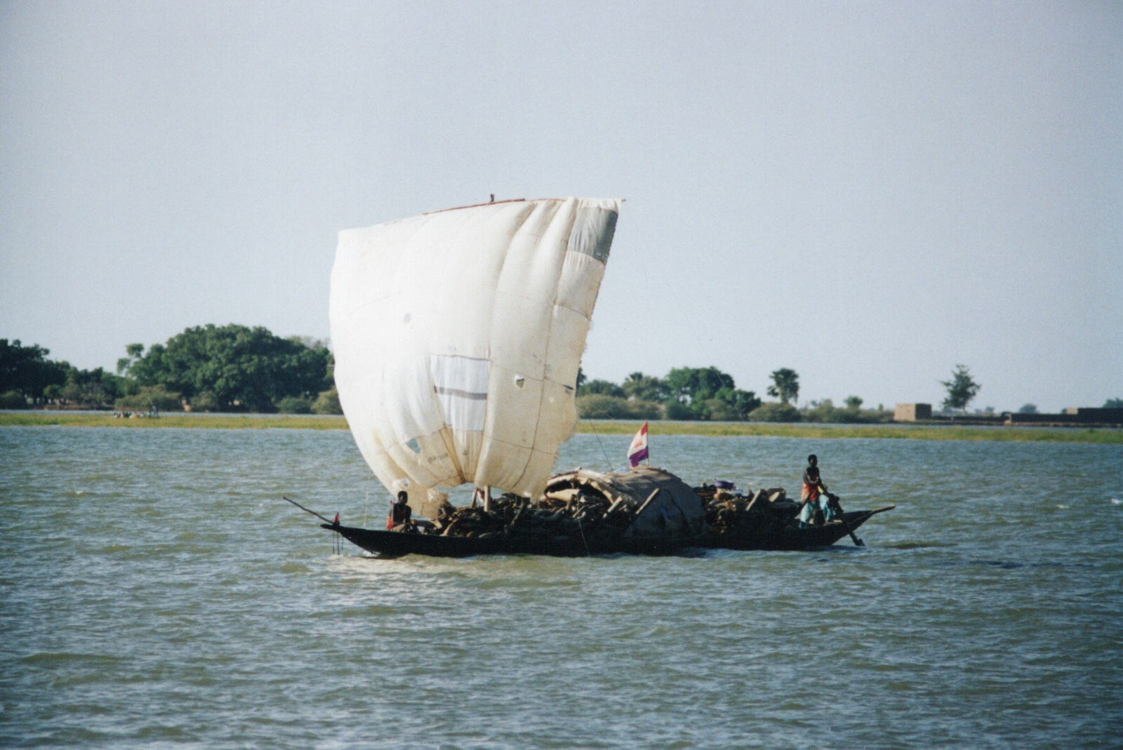 Sailboat on the Niger river at Mopti, Mali