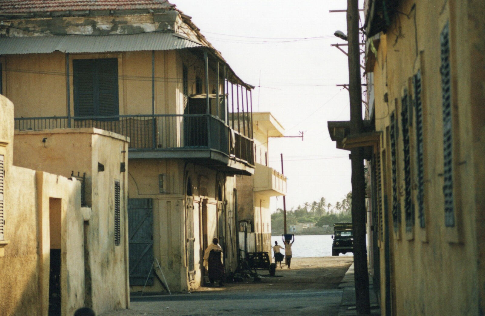 Street near the quay in St Louis, Senegal
