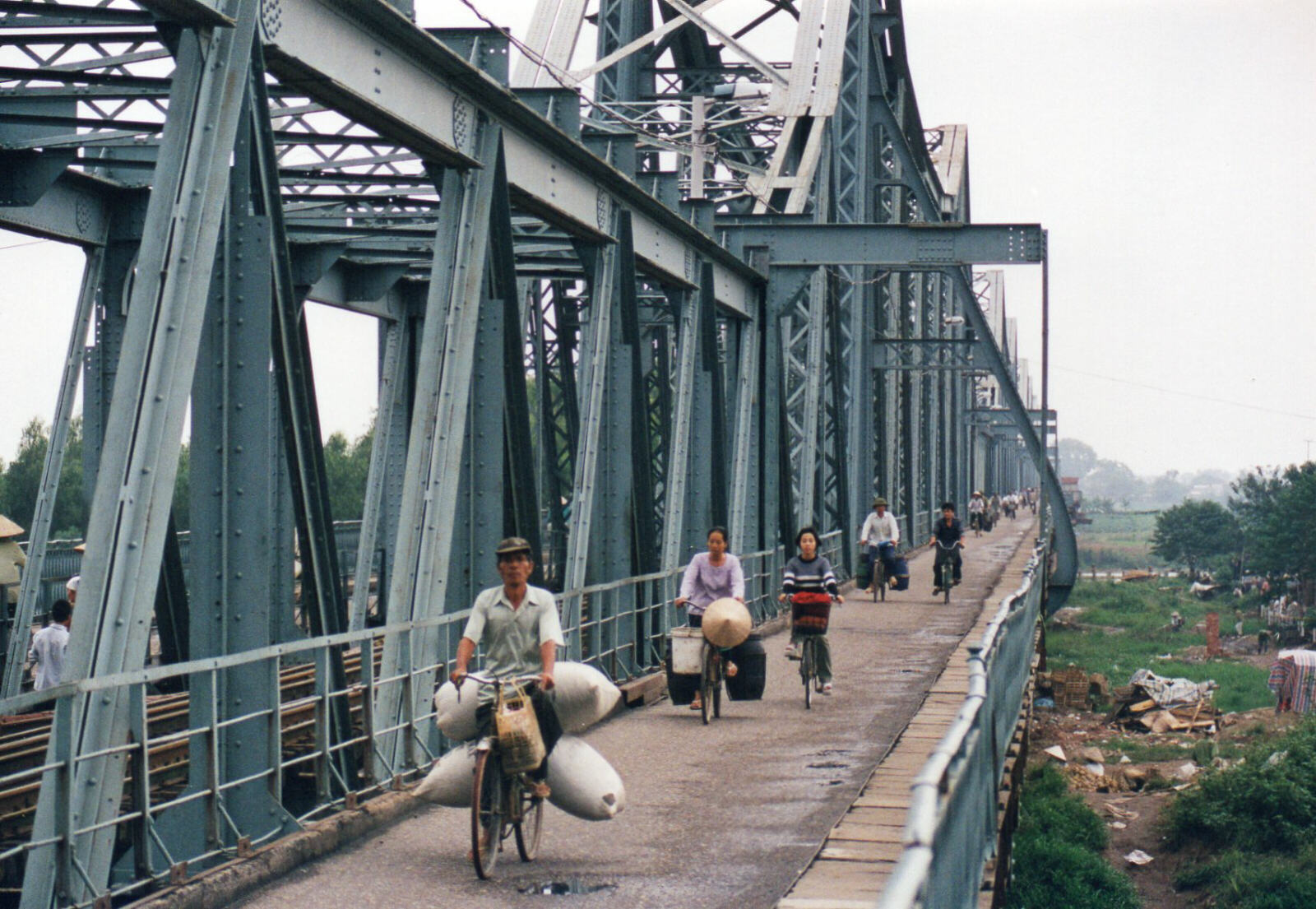 Long Bien bridge in Hanoi, Vietnam