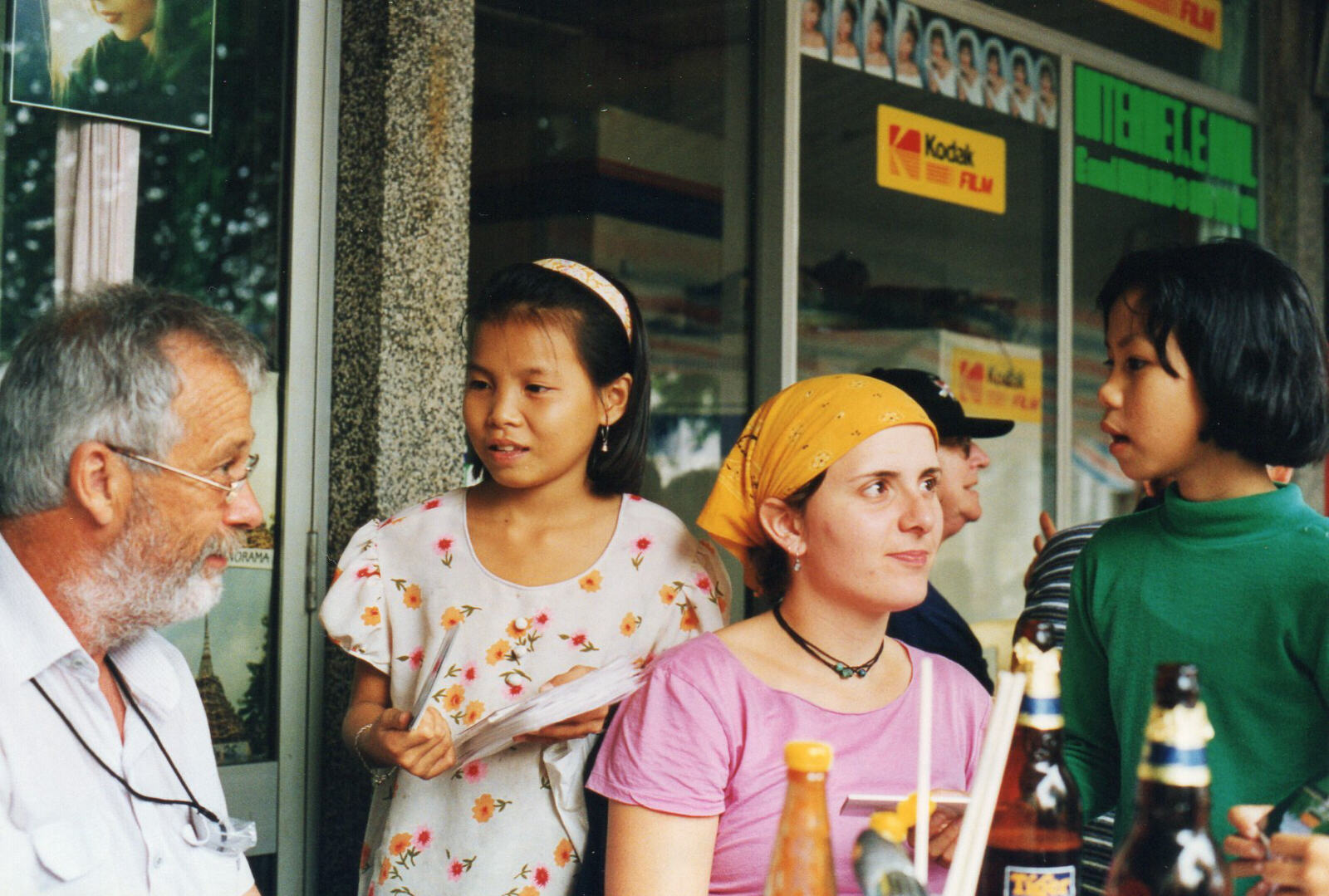 Big sales pitch at cafe on Hung Vuong street in Hue, Vietnam