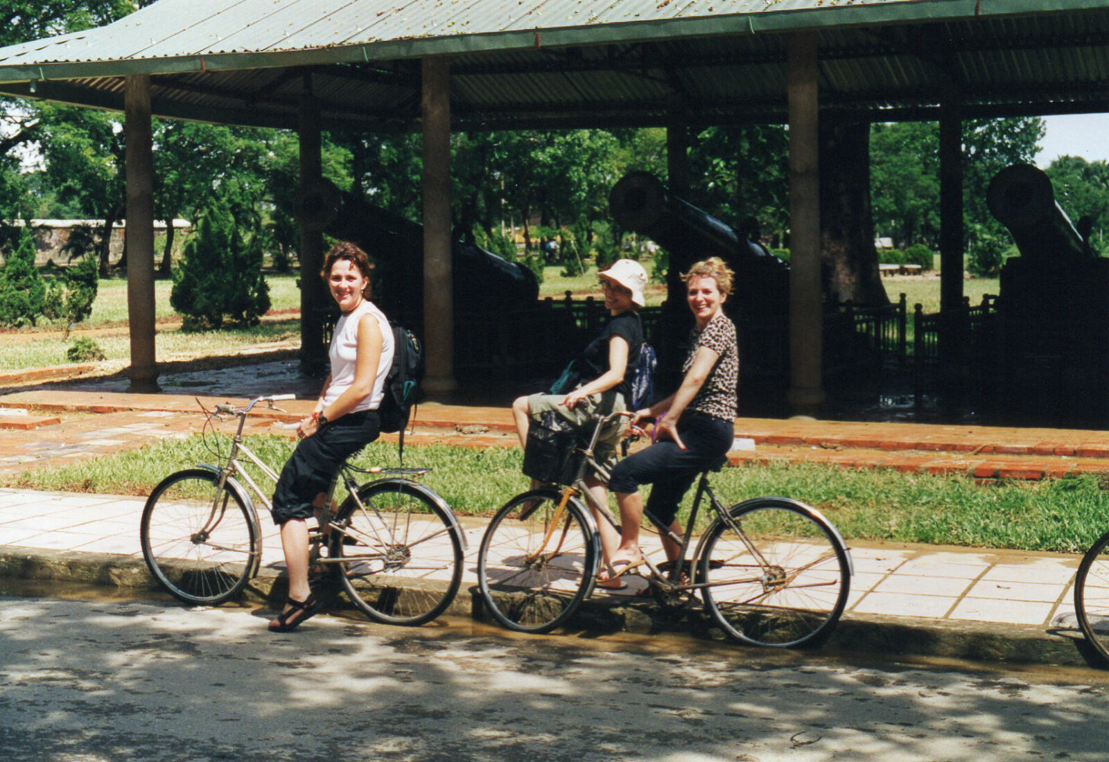 Cycle tour at the Nine Holy Cannons in the Imperial Enclosure at Hue, Vietnam