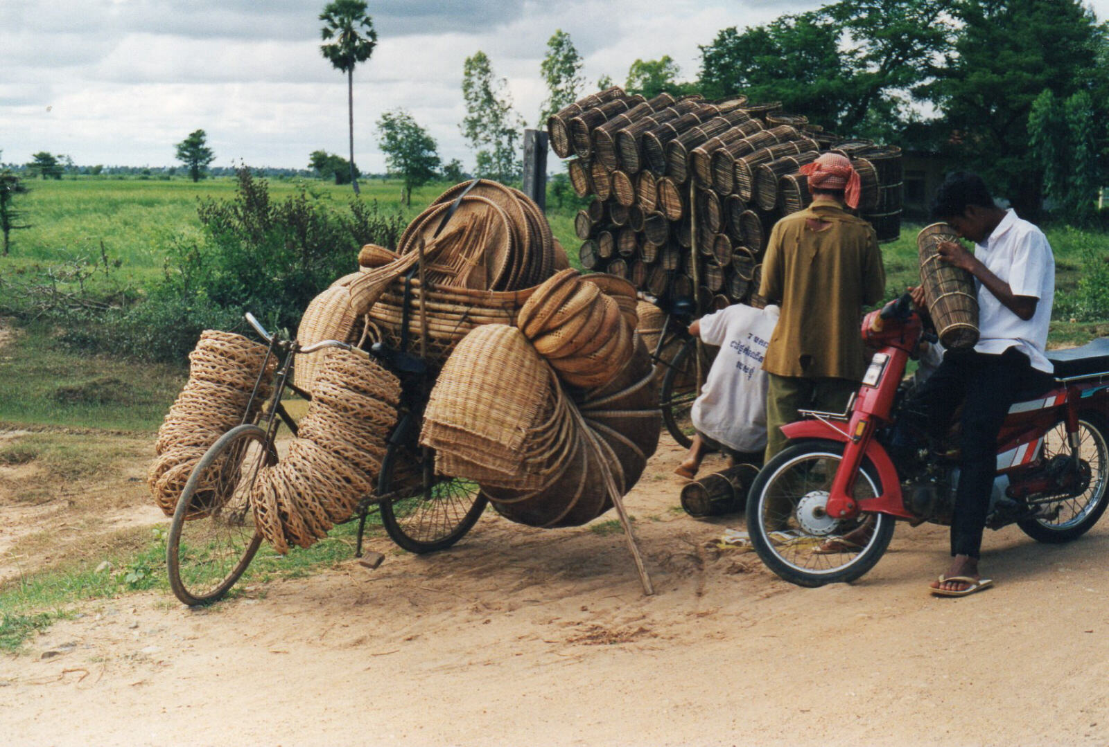 A well-loaded bike at Choeung Ek near Phnom Penh, Cambodia