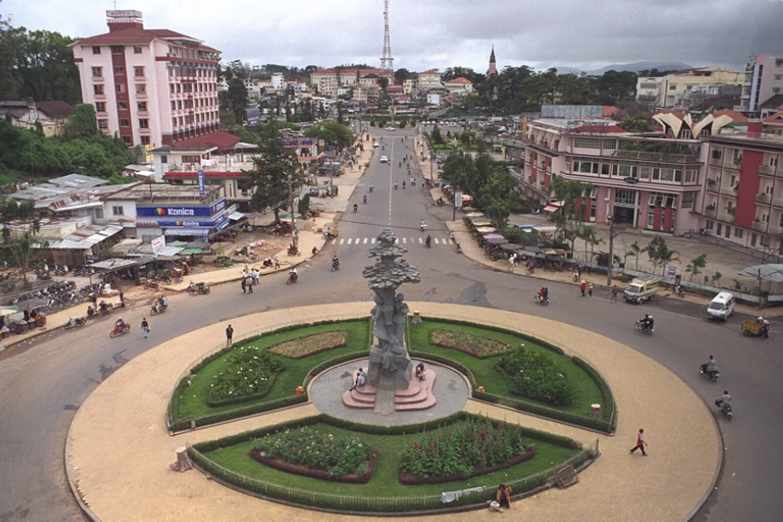 Central Dalat from the top of the market building, Vietnam