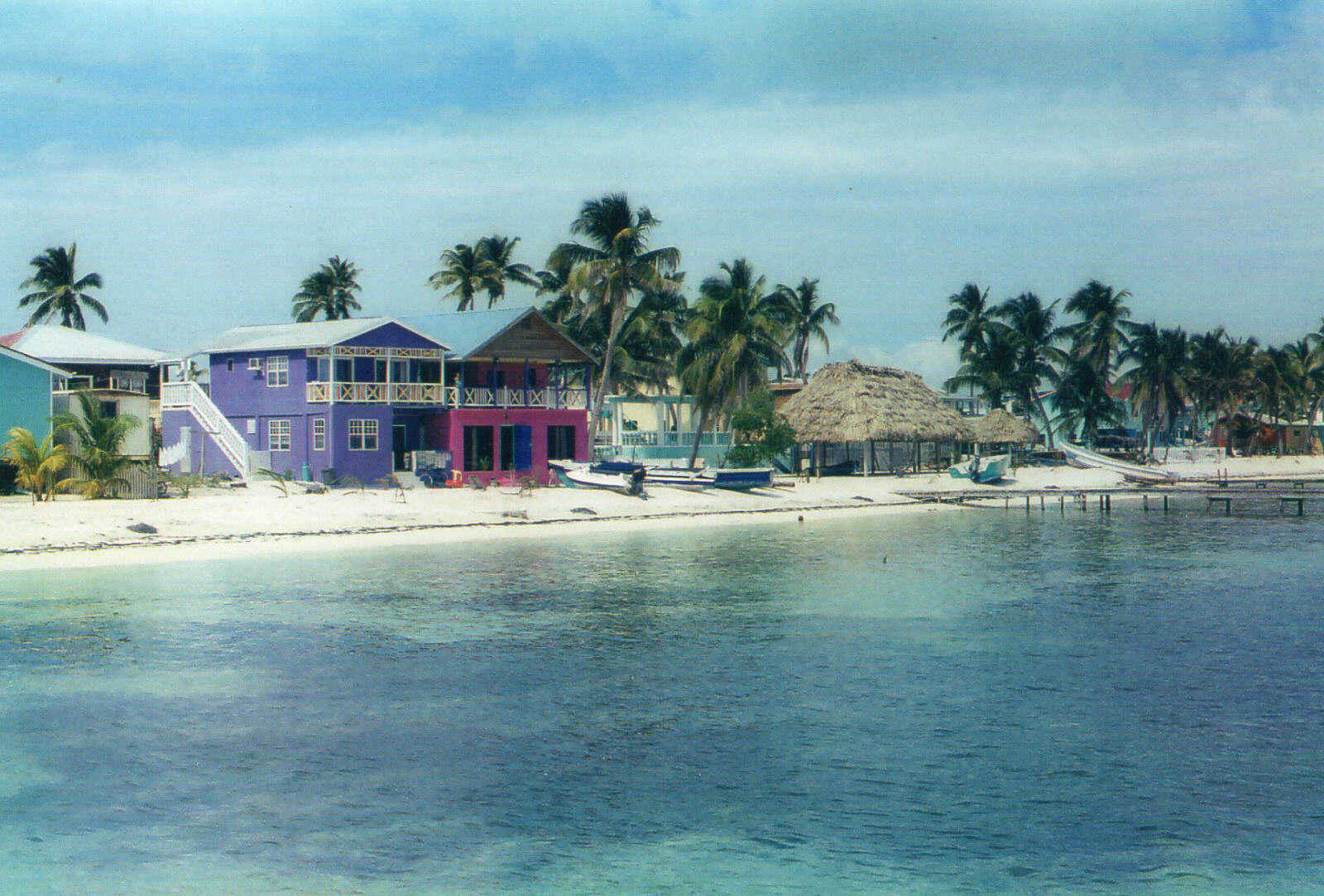 Front Street, Caye Caulker, Belize, from the water taxi pier