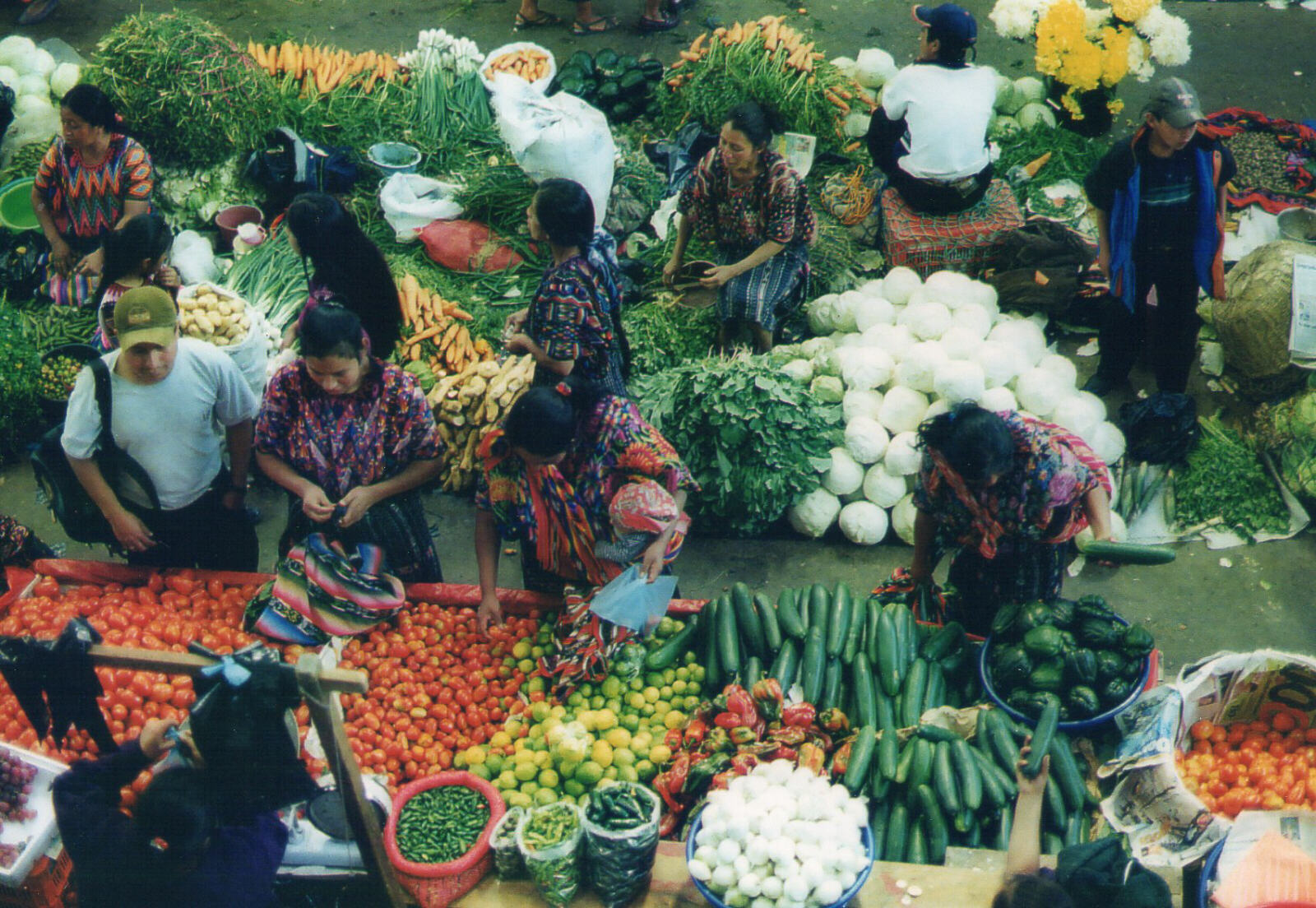 In the covered market at Chichicastenango, Guatemala