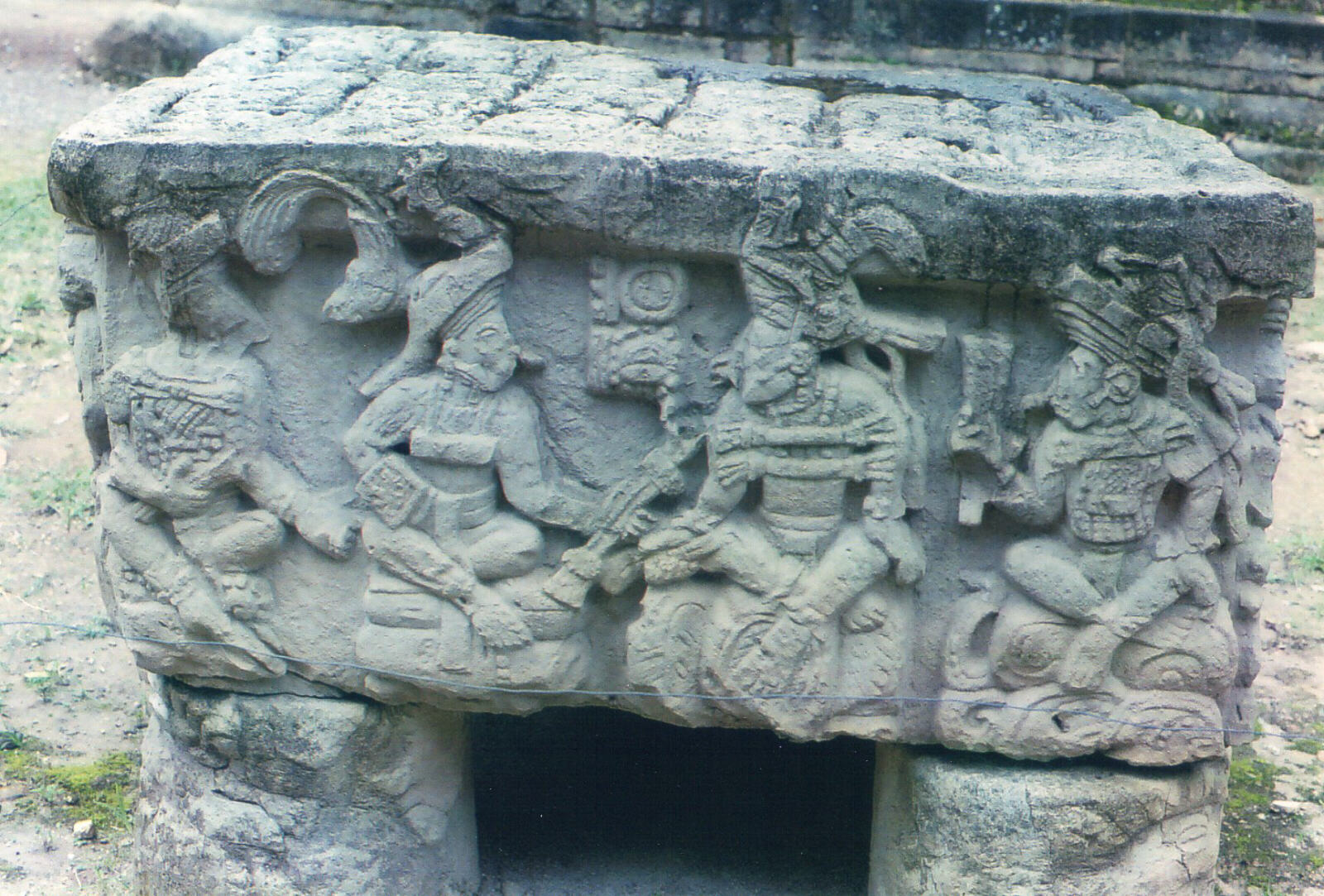 The kings of Copan passing the seal of authority down the line, Copan, Honduras