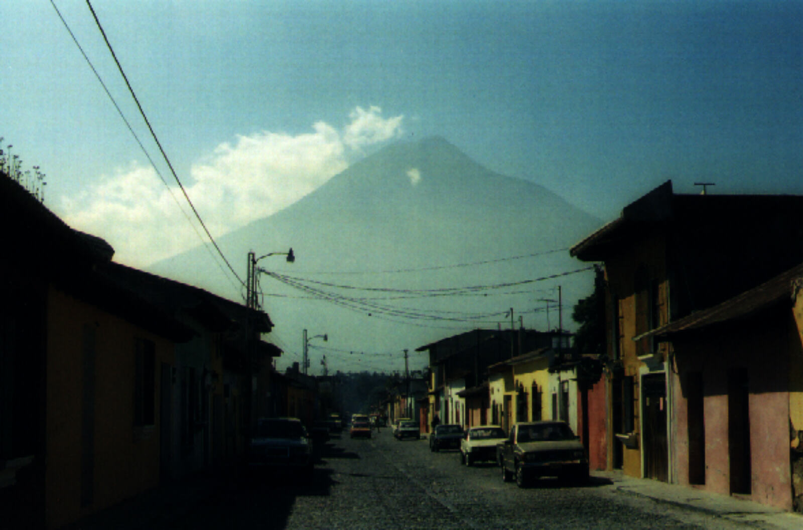 A volcano brooding over Antigua Guatemala