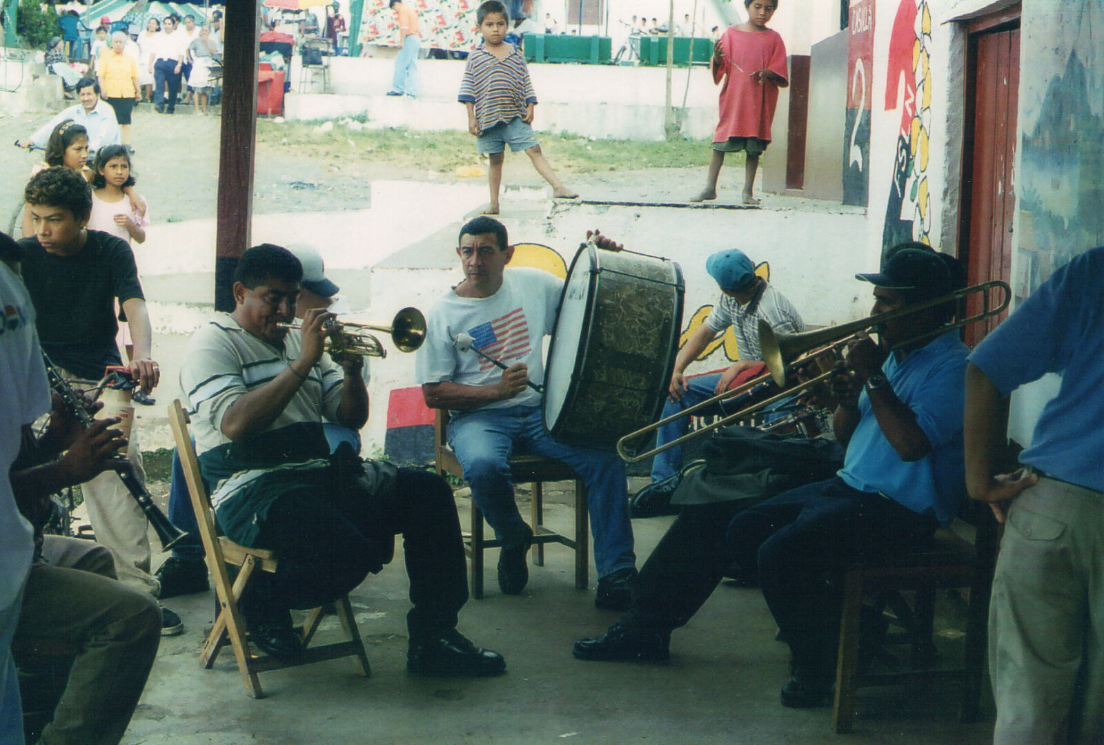 A band at the Sandanista party's offices in Caterina, Nicaragua