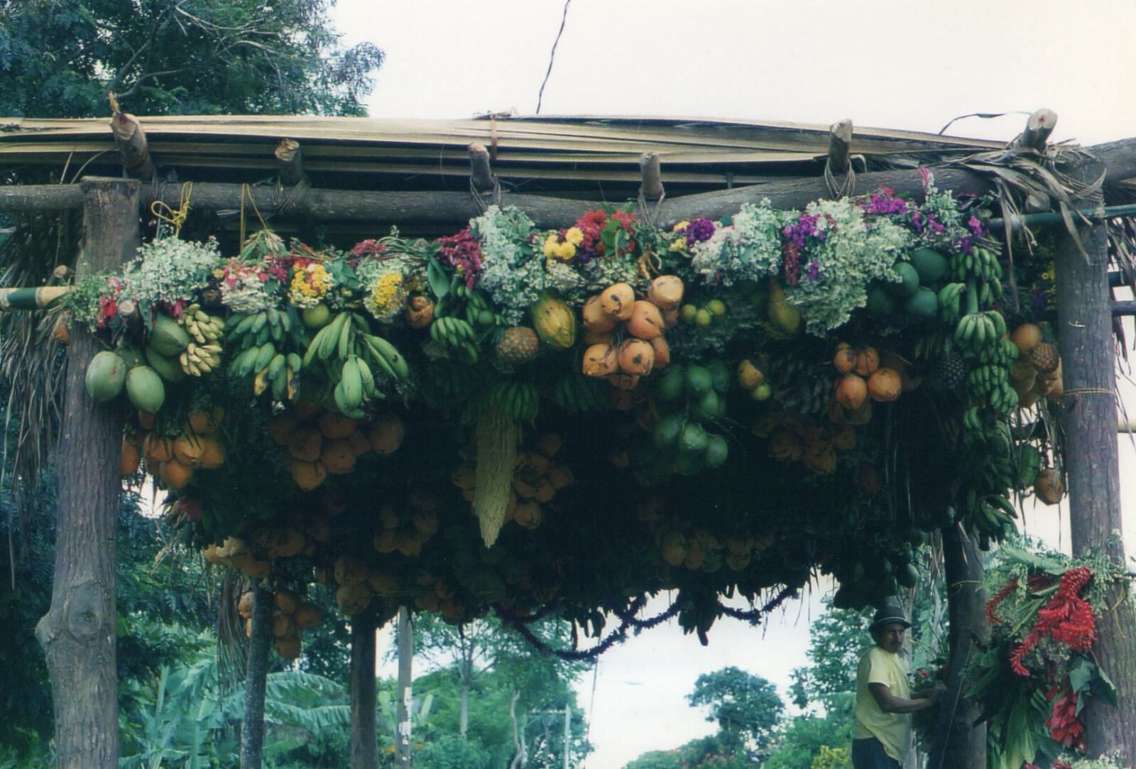 A decorated archway on saint's day in Caterina, Nicaragua