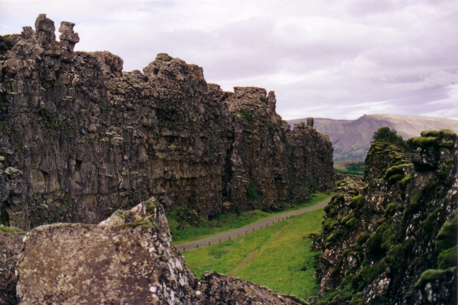 A gap in the earth's crust at Pingvellir, Iceland