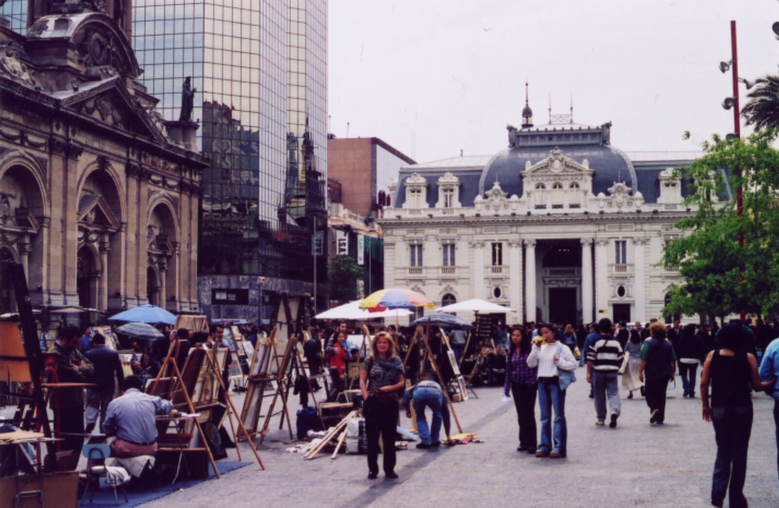 Artists in Plaza de Armas, Santiago de Chile