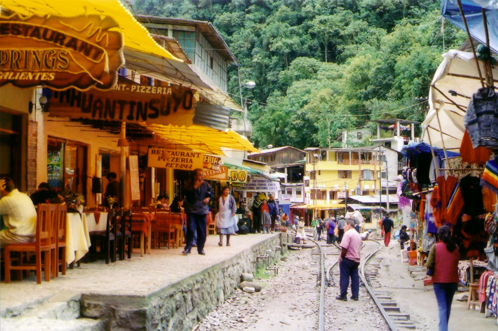 The main 'street' in Aguas Callientes, Peru