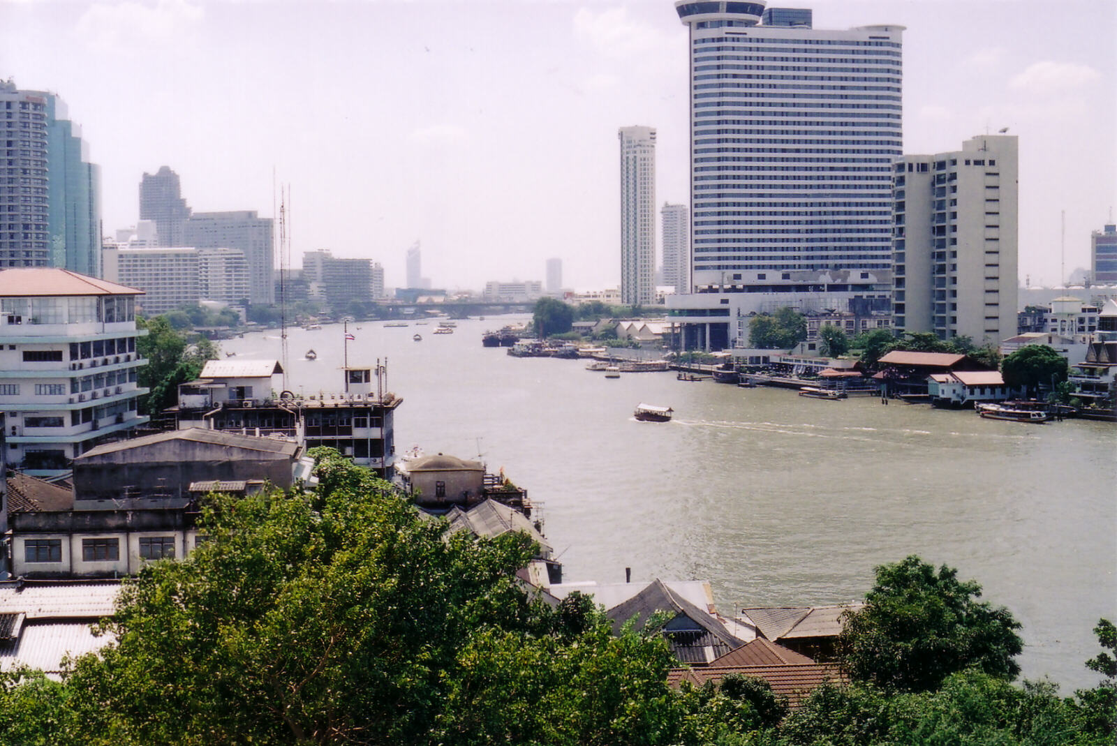 View of the Chao Phraya river from the Riverview guest house in Bangkok