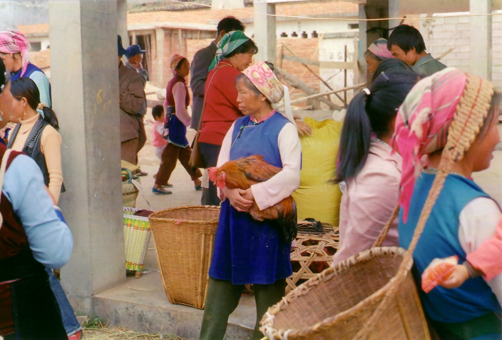 Chicken for sale at Wa'se market near lake Erhai, China