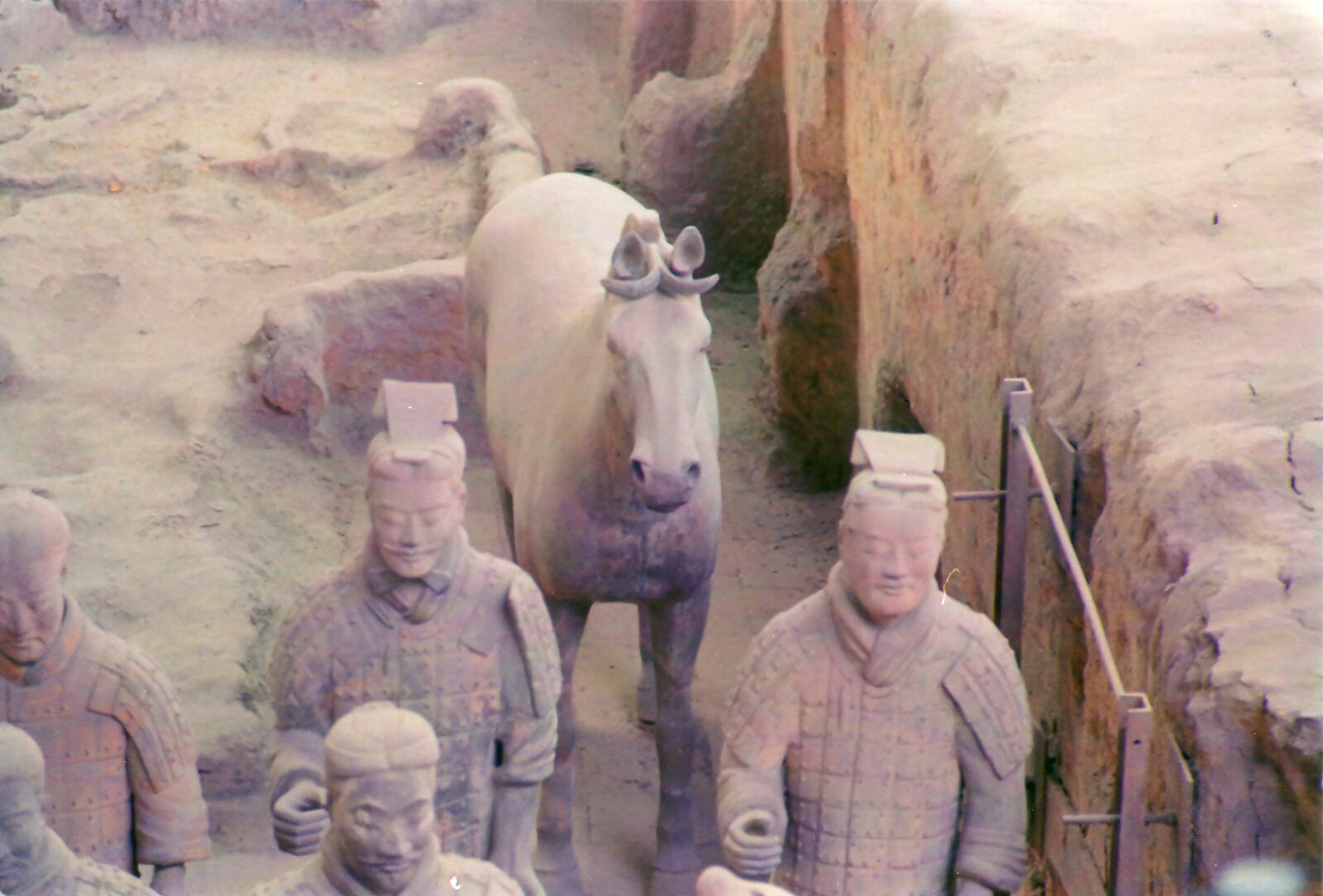 Terracotta warriors and their horse, near Xian in China