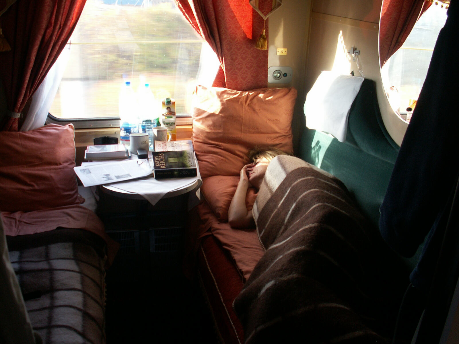 A hard day on the Trans-Siberian train in Russia