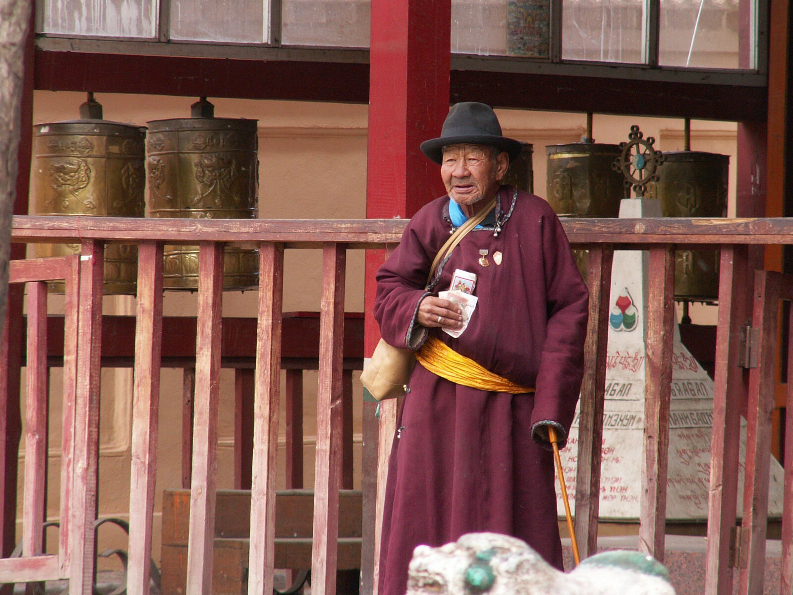 A monk at Vajradhara Temple in Gandan Monastery, Ulan Bataar, Mongolia