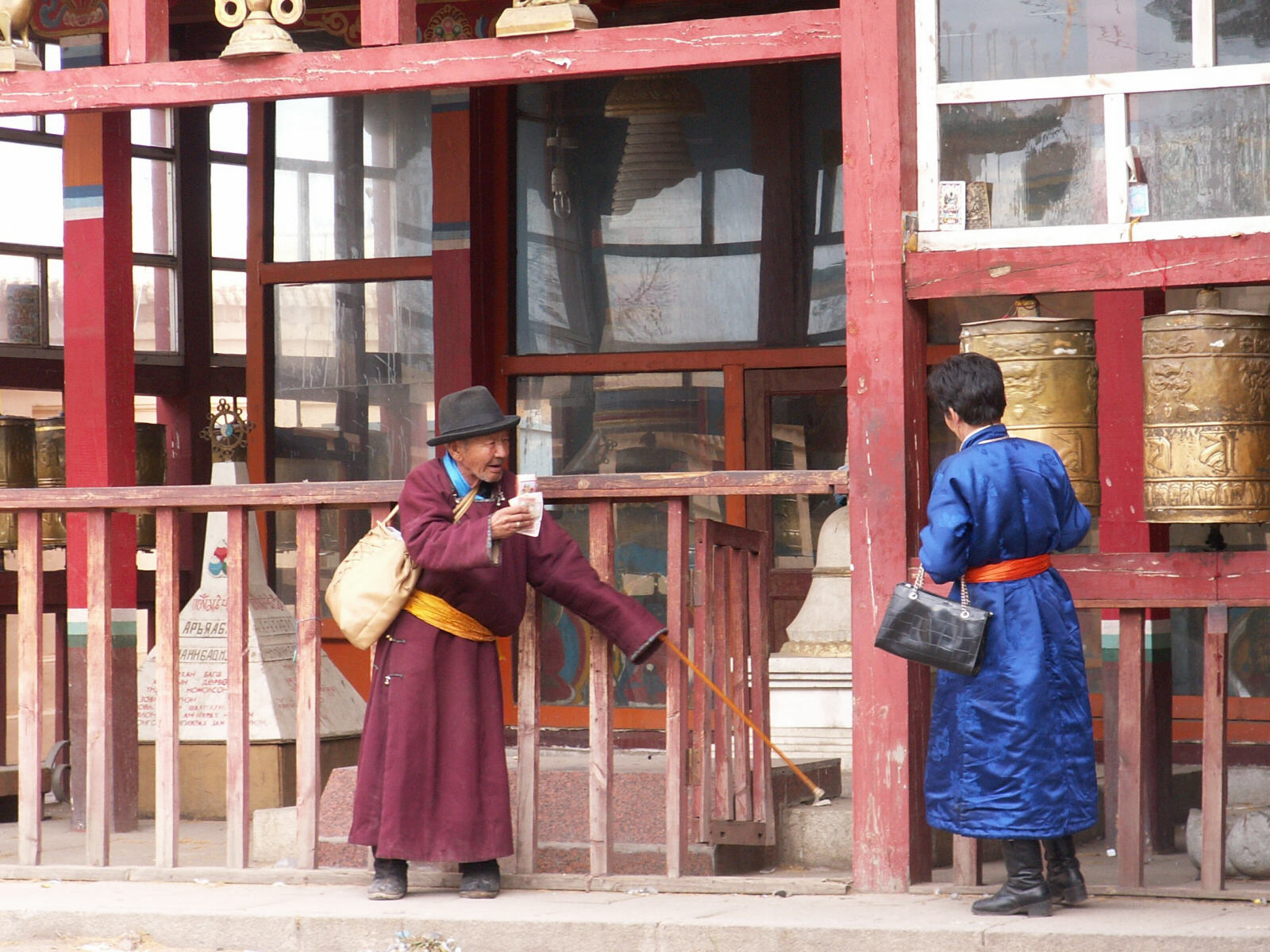 A monk at Vajradhara Temple in Gandan Monastery, Ulan Bataar, Mongolia