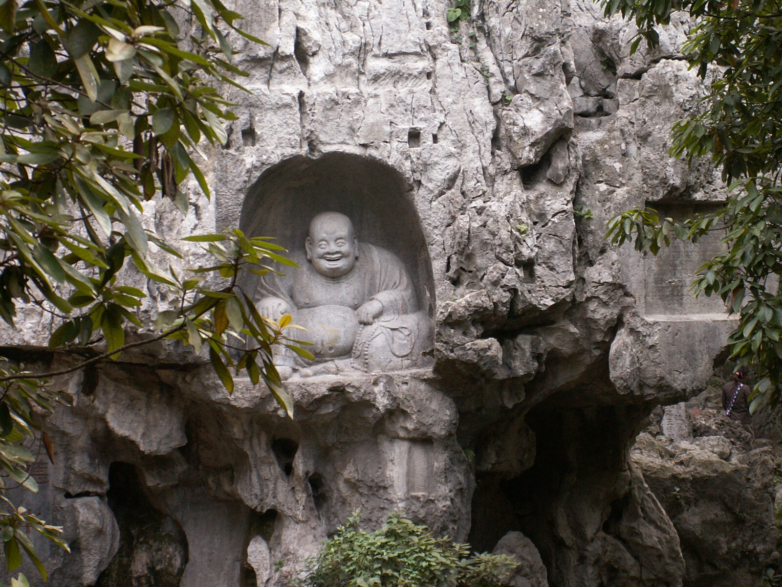 In the Temple of Inspired Seclusion park in Hangzhou, China