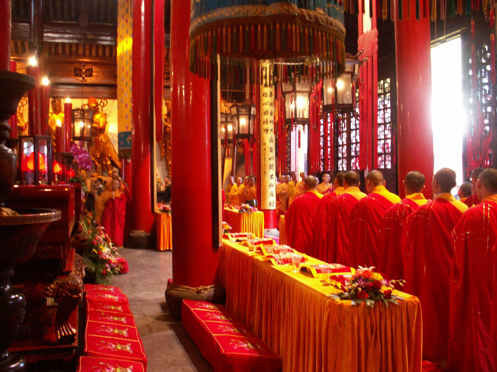 Monks in the Jade Buddha temple in Shanghai