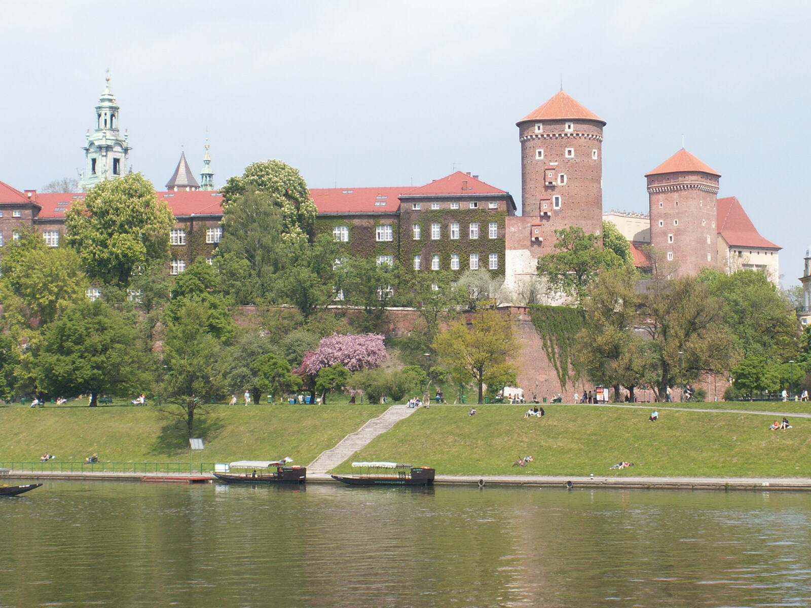 Wawel Castle from the river in Krakow, Poland