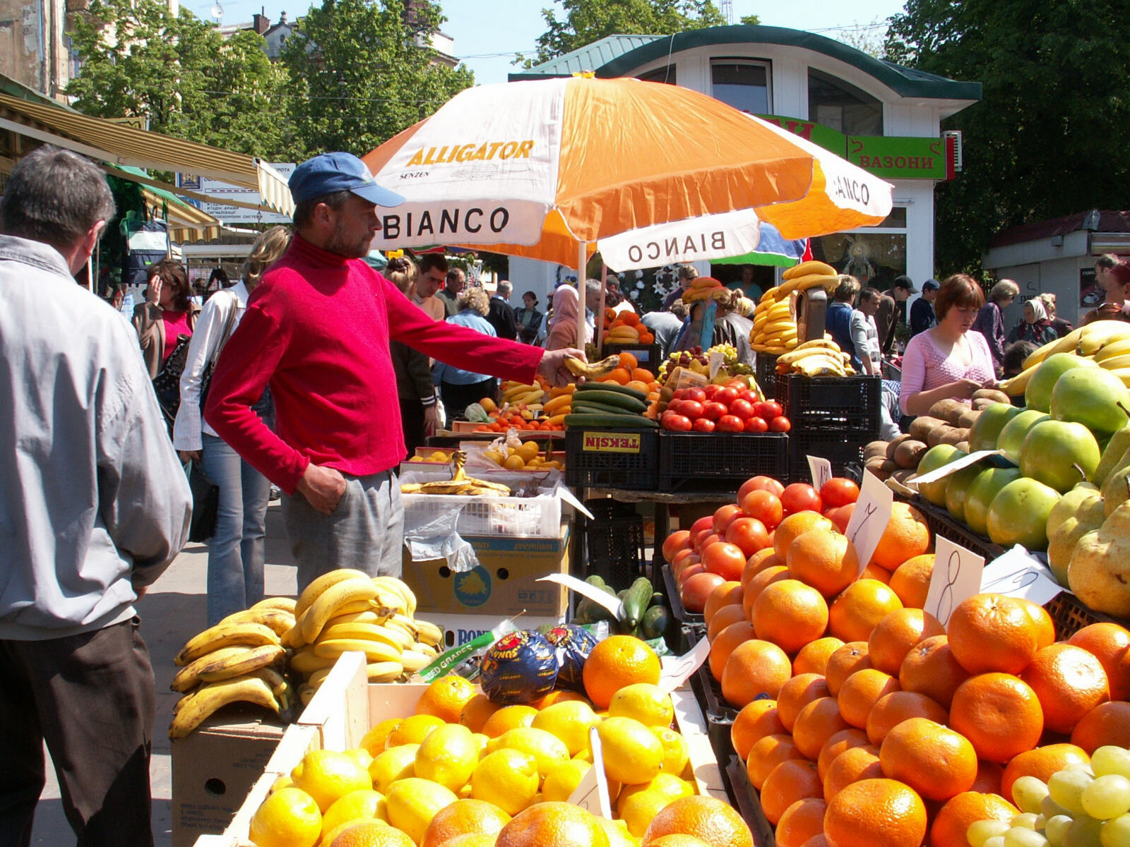 Market in Honty Avenue in Lviv, Ukraine