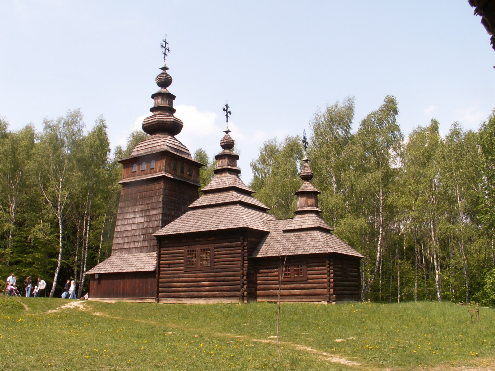 Wooden church in the Museum of Popular Architecture near Lviv, Ukraine