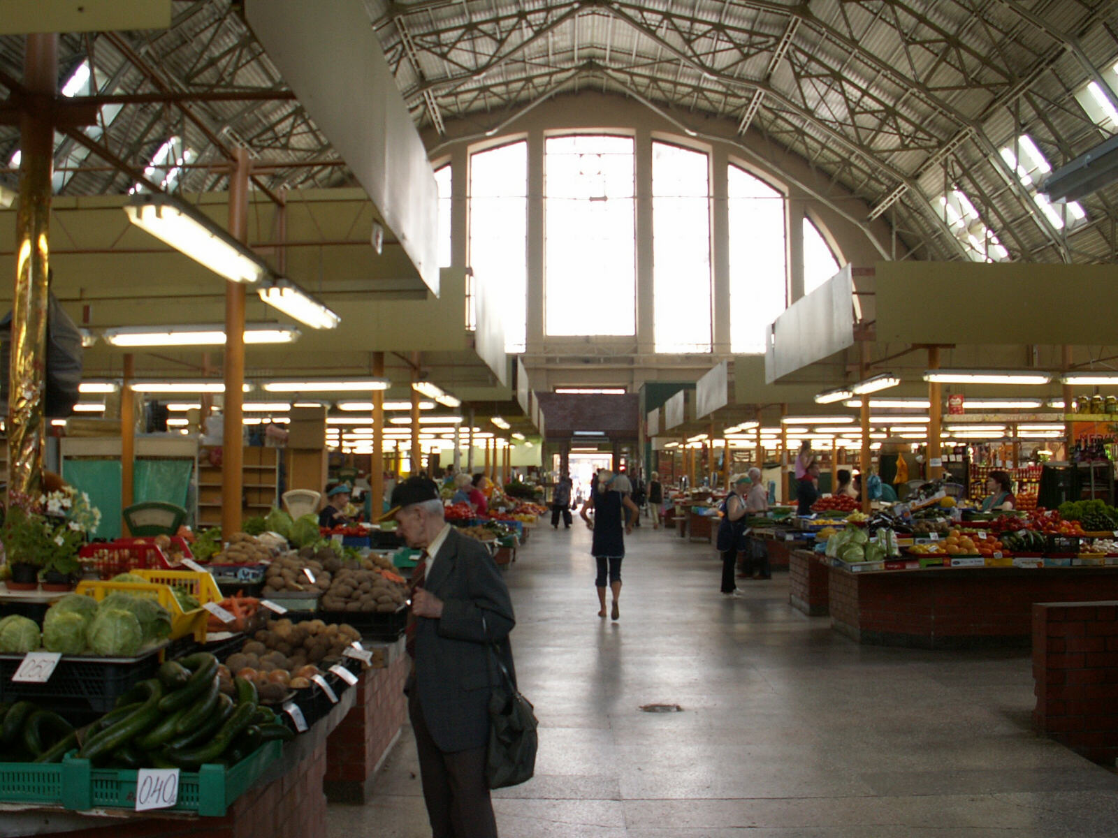 The main market in a zeppelin hangar in Riga, Latvia