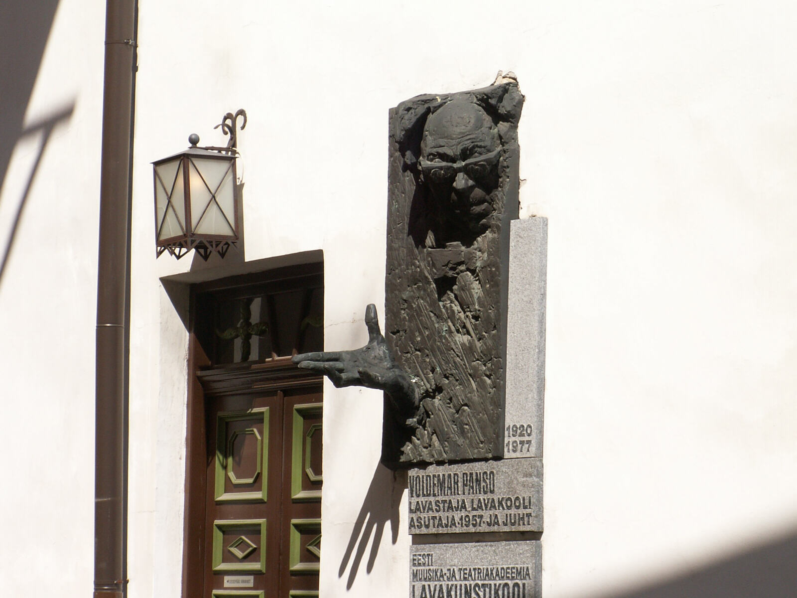 Wall statue in Toom-Kooli street, Toompea, Tallinn, Estonia