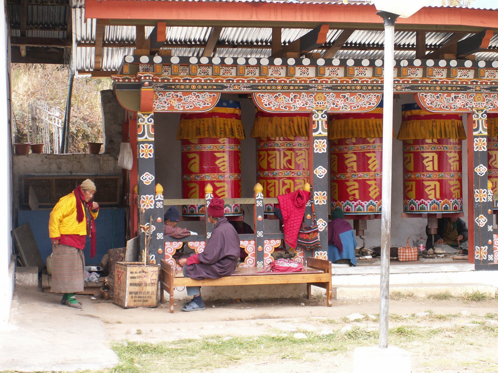 Great prayer wheels at the National Memorial chorten (stupa) in Thimpu, Bhutan