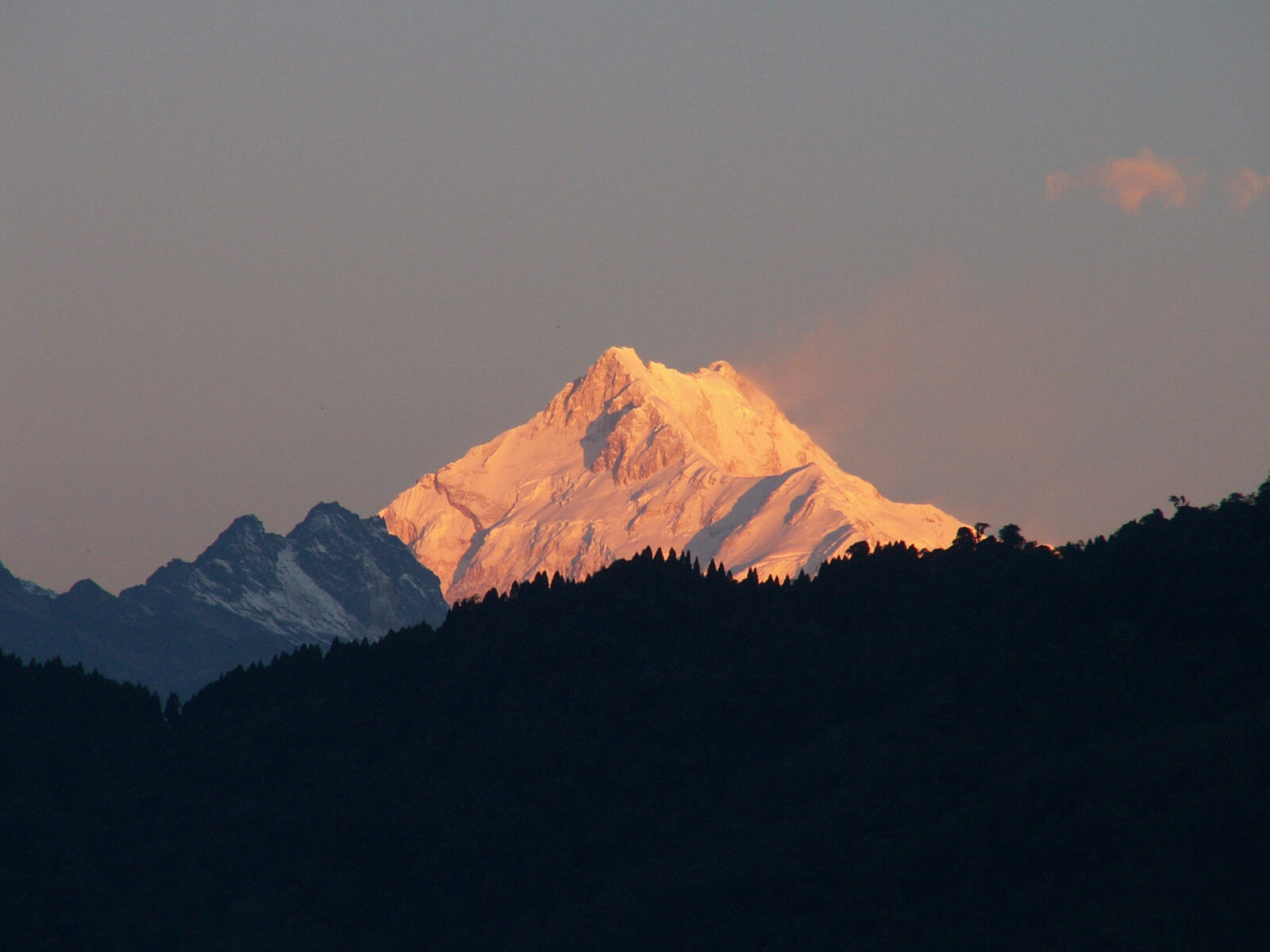 View of Kanchenjunga from the Tibet hotel in Gangtok, Sikkim