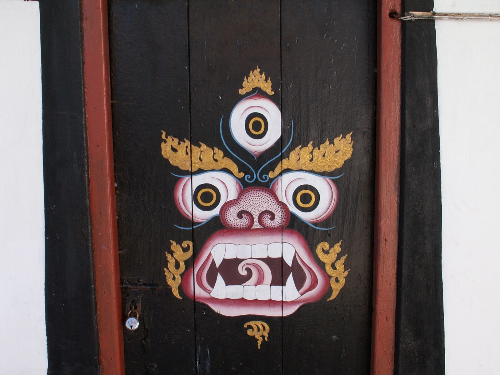 A scary doorway in the Tibetan monastery in Kalimpong, India