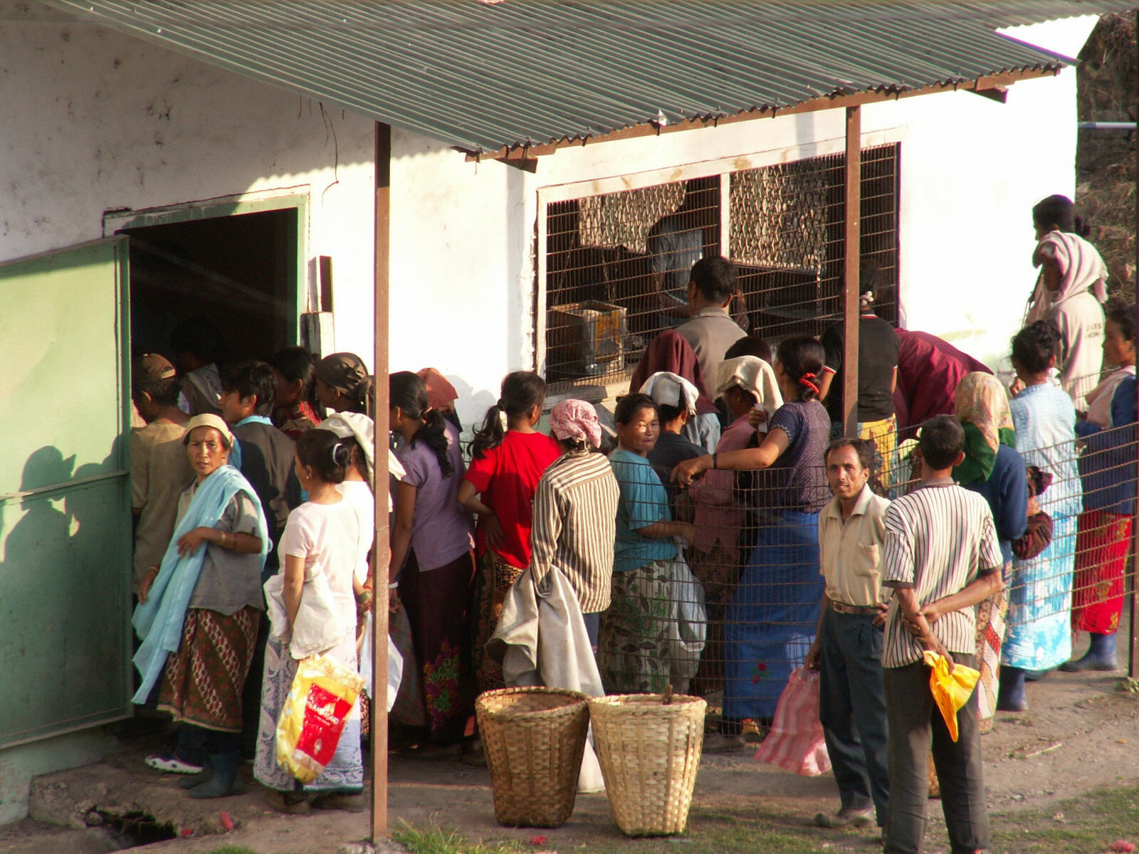 Tea pickers at the factory at Glenburn estate near Darjeeling, India